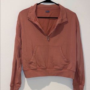 Aerie crewneck zip sweatshirt